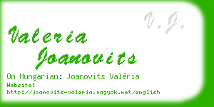 valeria joanovits business card